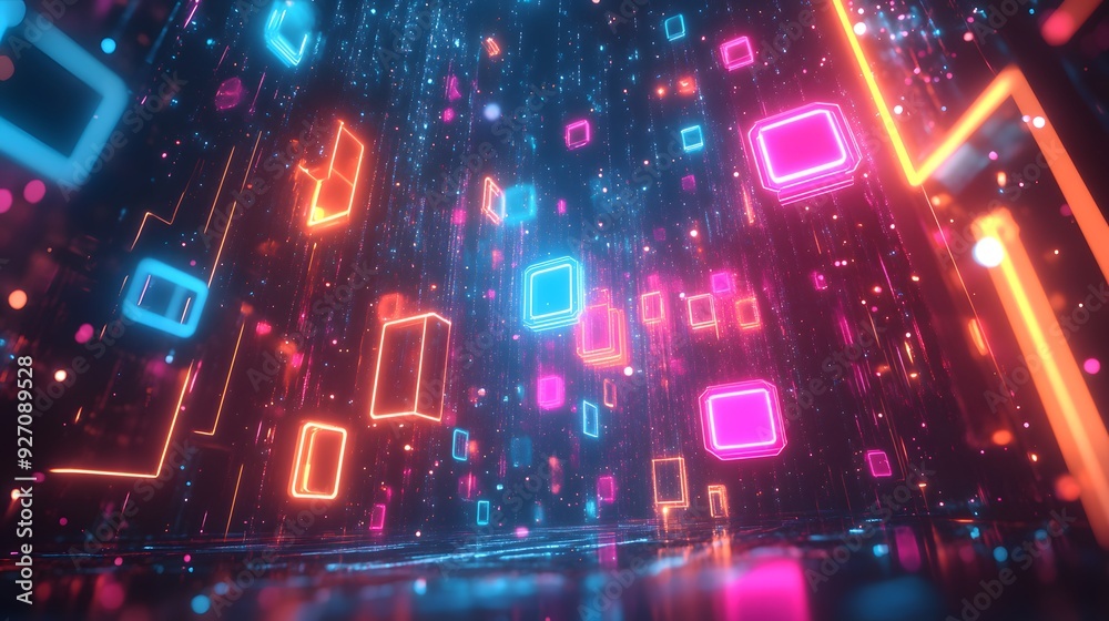 Obraz premium Neon Lights Abstract Background.