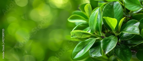  close-up image of a green plant with a blurred foreground of leaves Background consists of softly blurred leaves as well