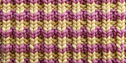 Close-up of handmade knitting pattern with front and back stitch texture , knitting, patterns, background, textile, fabric