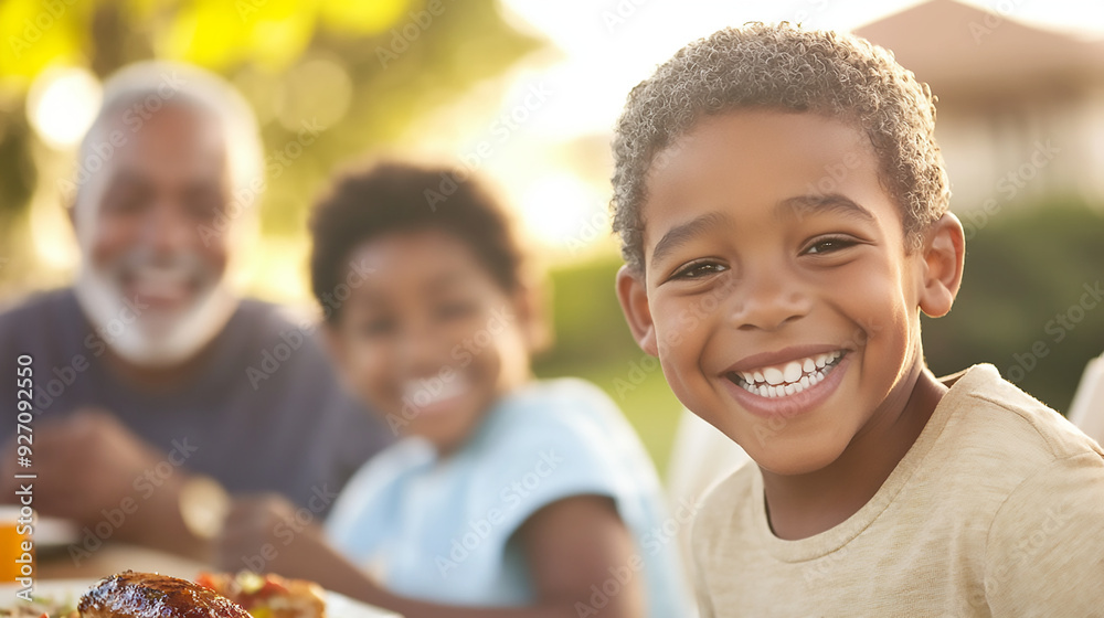 A multi-generational family of different ethnic backgrounds gathered around a dinner table, sharing a meal. A multi-generational family of different ethnic backgrounds gathered around a dinner table, sharing a meal.