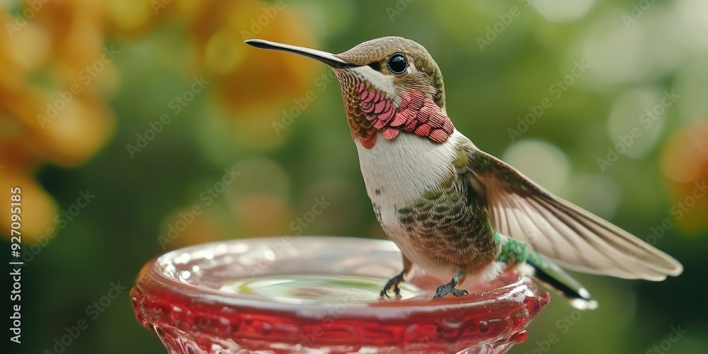 Obraz premium Hummingbird at Bird Feeder