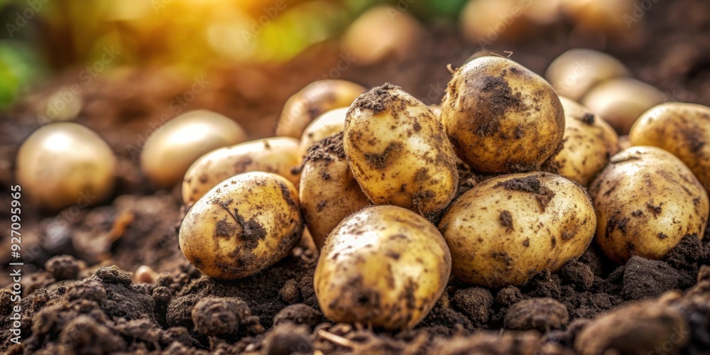 Freshly harvested potatoes with dirt still clinging to them, potato, harvest, fresh, organic, agriculture, farm, dirt, root vegetables Freshly harvested potatoes with dirt still clinging to them, potato, harvest, fresh, organic, agriculture, farm, dirt, root vegetables