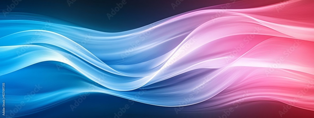 A red, white, and blue wave overlaid on a black backdrop, accompanied by a pink and blue wave on its left side A red, white, and blue wave overlaid on a black backdrop, accompanied by a pink and blue wave on its left side