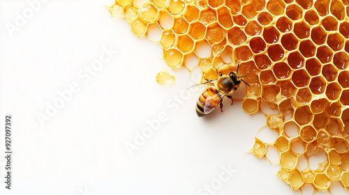 bee on honeycomb