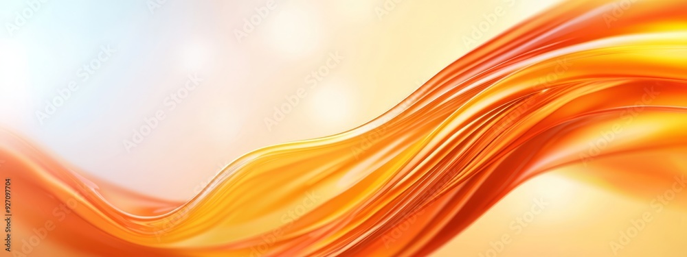 a yellow and orange wave against a light blue and yellow seascape, featuring a tranquil light blue sky a yellow and orange wave against a light blue and yellow seascape, featuring a tranquil light blue sky