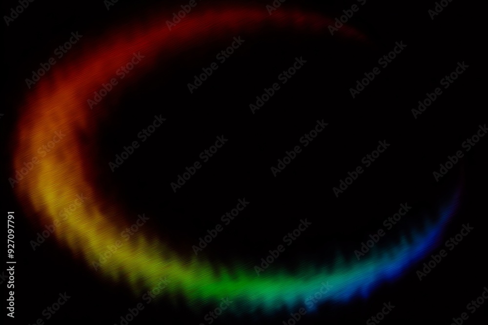 A black background with a rainbow colored circle in the middle A black background with a rainbow colored circle in the middle