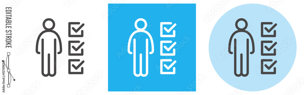 Fototapeta premium 必要項目｜ライン・アイコン [線の編集可能]