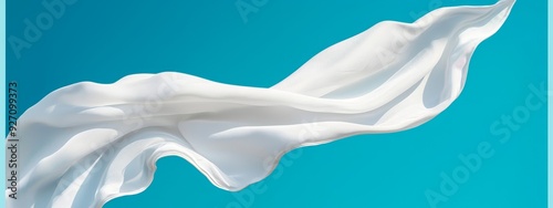  A clear blue sky with a considerable white object drifting in its expanse, propelled by winds