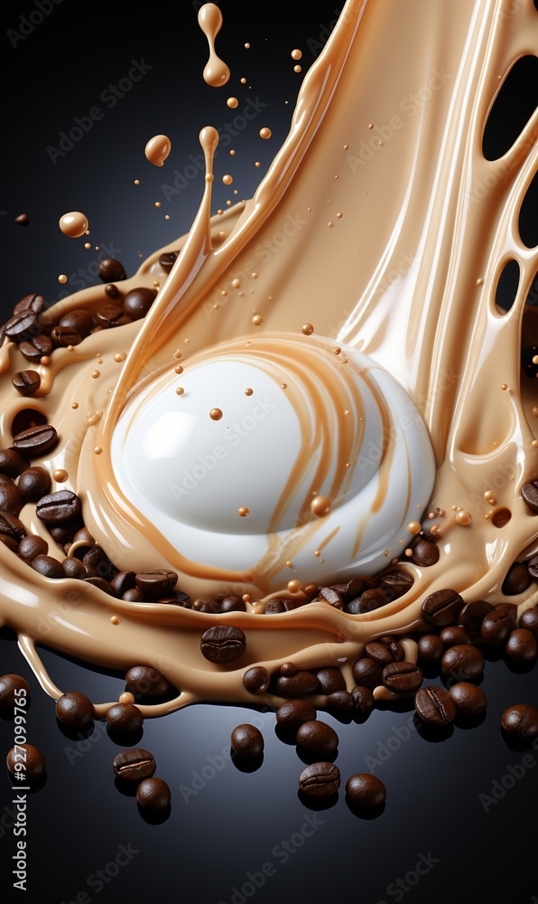 Fototapeta premium Milk Brown coffee 