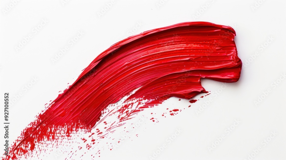 Abstract Red Paint Stroke on White Background Abstract Red Paint Stroke on White Background