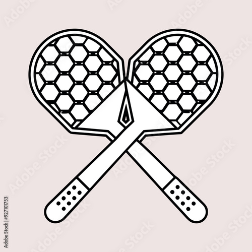Picleball Paddles Cross Design, Vector, Illustration, Ai Generated