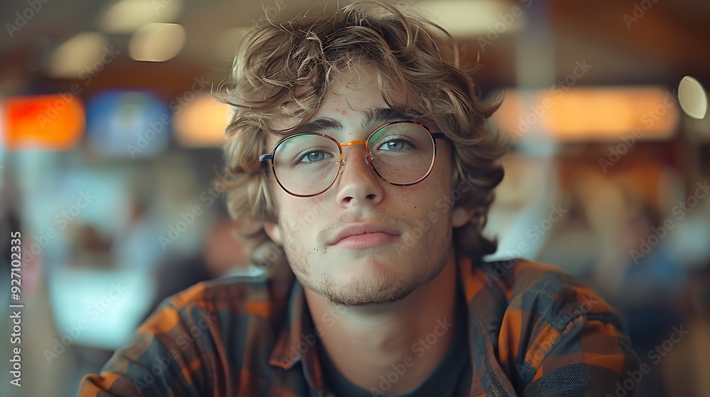 American teen hanging out at a mall food court American teen hanging out at a mall food court