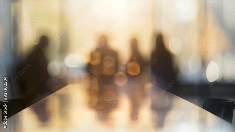 Blurred Silhouettes of People in a Conference Room Blurred Silhouettes of People in a Conference Room