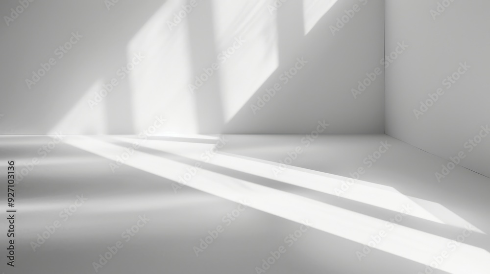 Sunlight streams through a window and casts long, rectangular shadows across the white floor of an empty room. The walls are also white, creating a minimalist and clean aesthetic. Sunlight streams through a window and casts long, rectangular shadows across the white floor of an empty room. The walls are also white, creating a minimalist and clean aesthetic.