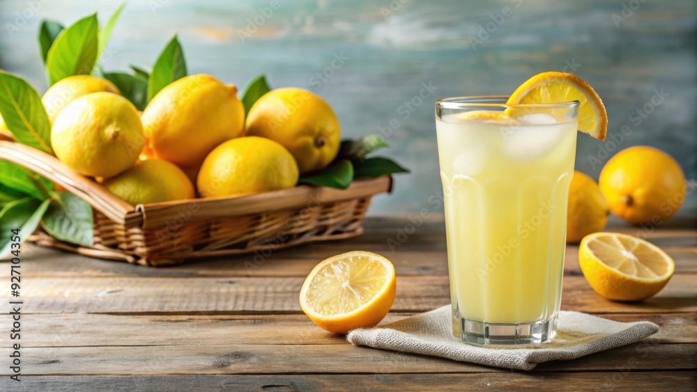 Freshly squeezed lemonade in a clear glass , summer, refreshing, citrus, beverage, drink, glassware, cold, homemade, ice, lemon Freshly squeezed lemonade in a clear glass , summer, refreshing, citrus, beverage, drink, glassware, cold, homemade, ice, lemon
