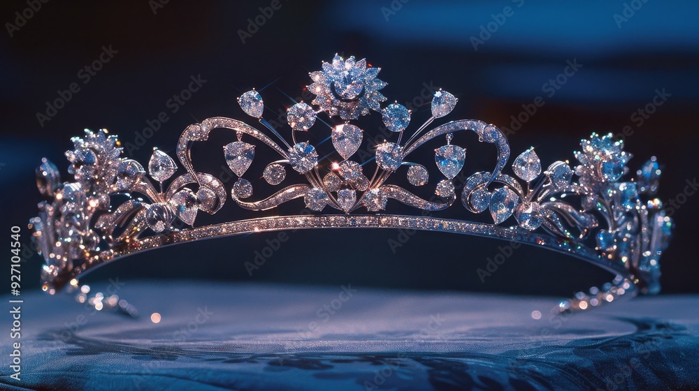 Elegant silver tiara adorned with sparkling gems, perfect for royalty or special occasions, capturing the essence of luxury. Elegant silver tiara adorned with sparkling gems, perfect for royalty or special occasions, capturing the essence of luxury.