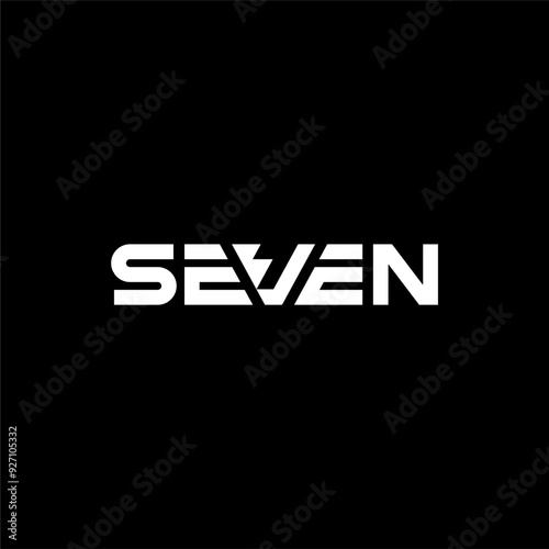 Monogram letter seven or se7en with negative space logo concept vector icon
