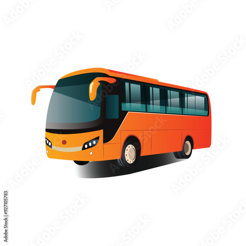 City bus template, sides view, editable illustrator file