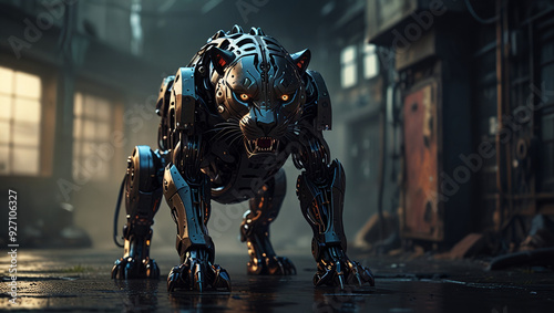 panther monster robot illustration