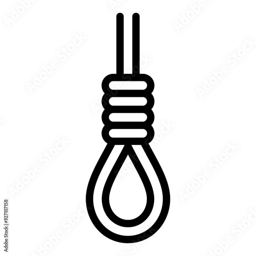 Suicide hang rope icon on white background