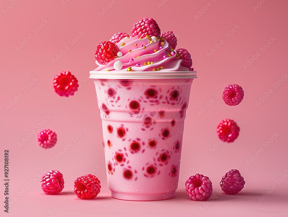 A bubble tea in a plastic cup. A bubble tea in a plastic cup.