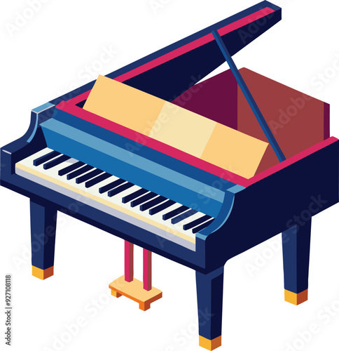Piano keyboard seamless. Top view. Realistic detailed shaded piano keys. Simple beautiful design. Musical background. Music instrument. Flat style vector illustration.