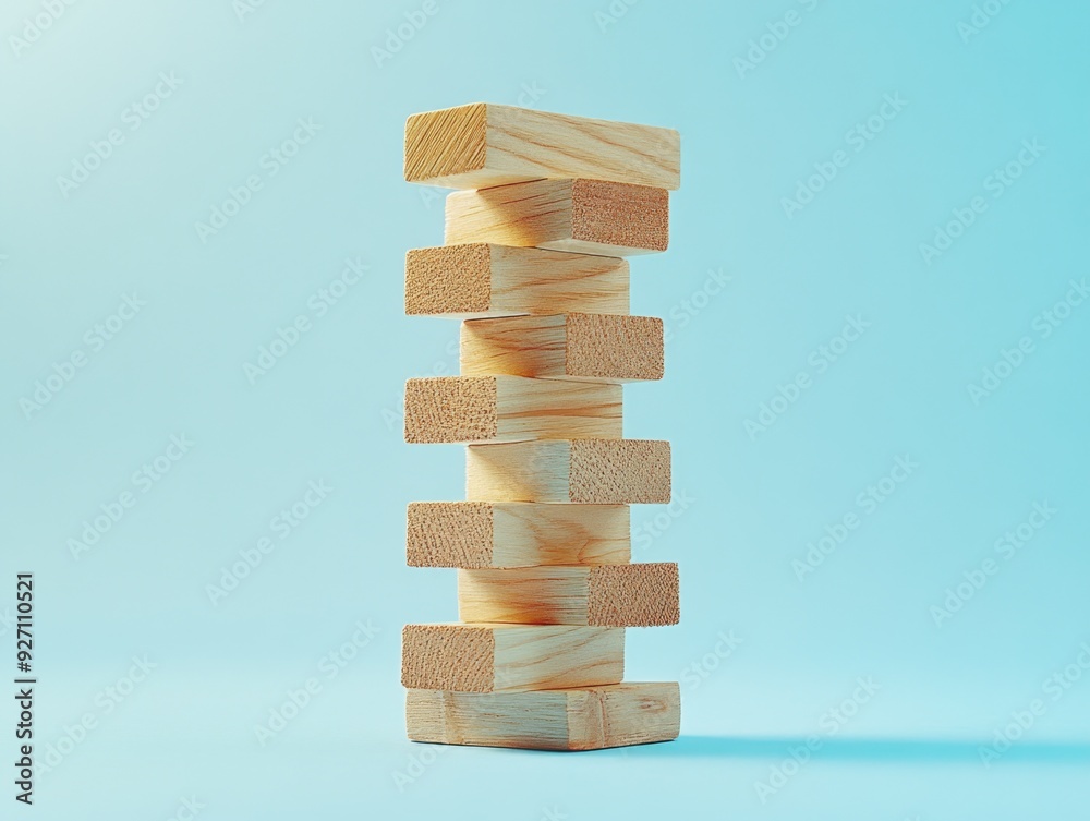 Stacked wooden blocks