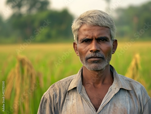 Man in Rice Field