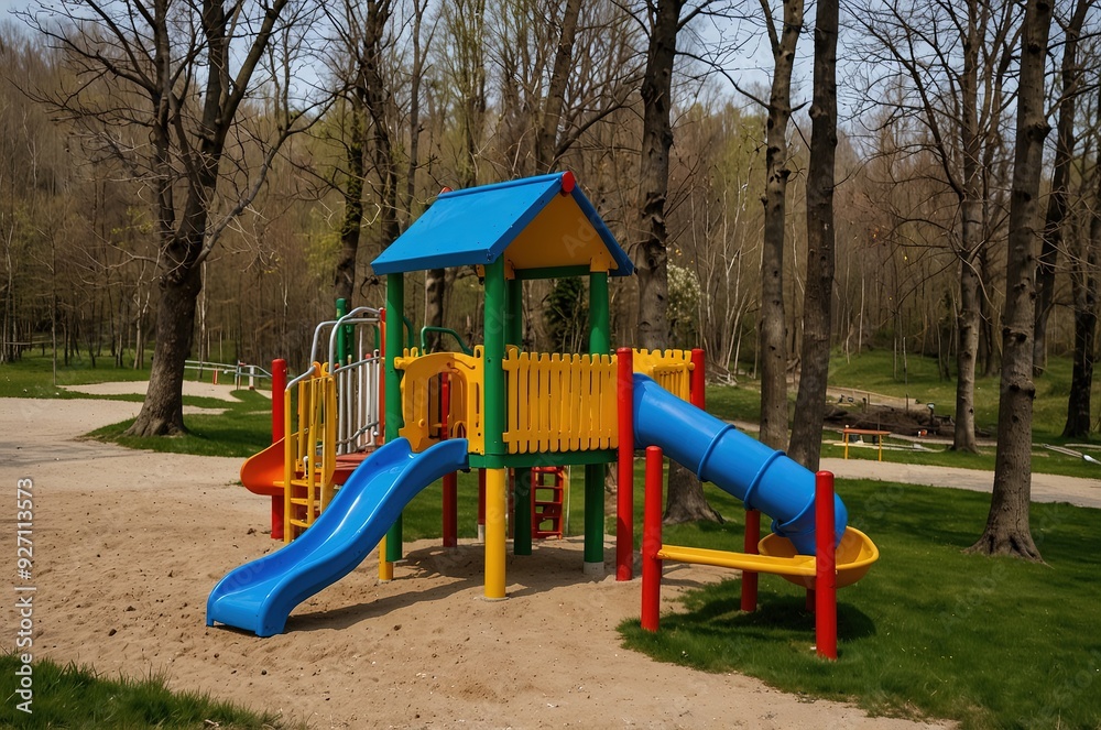 children’s playground in the park children’s playground in the park