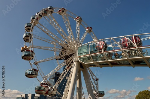 London, UK - 04 May 2024: Millennium wheel capsules in air photo