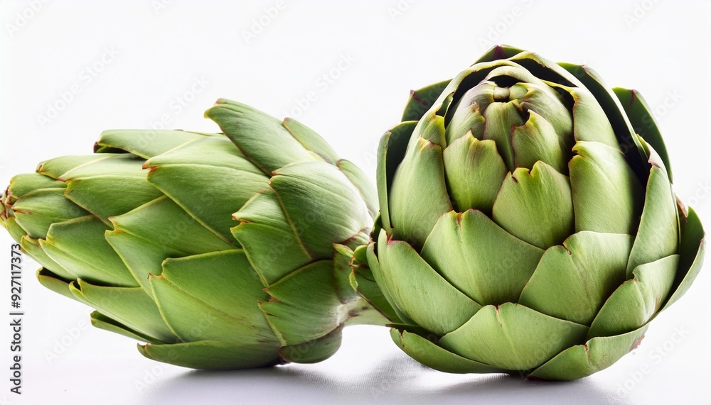 Fototapeta premium Fresh Green Artichoke on White Background