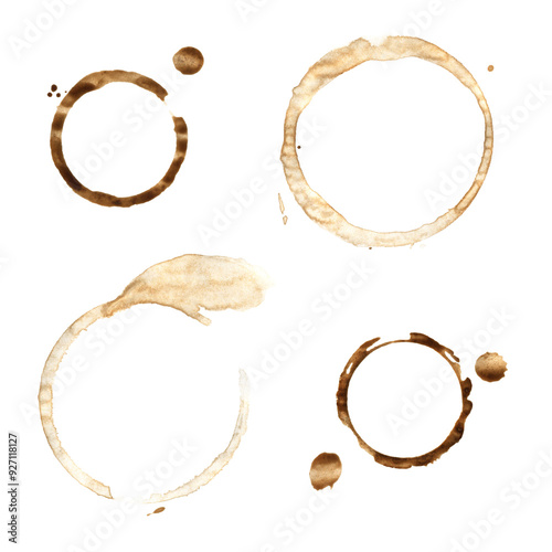 Wallpaper Mural This is a stock photo of coffee stains on a white background. The stains are various sizes and shapes. They are isolated on a white background, making them easy to use in any design project. Torontodigital.ca