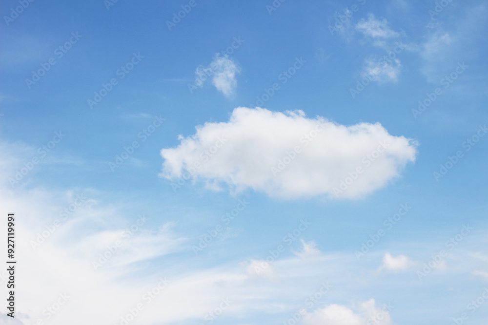 Bright blue sky with clouds