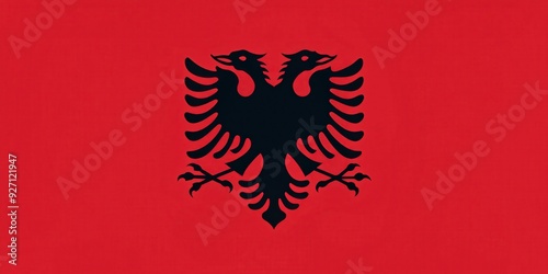 Albania flag flat design , Albanian, flag, national, symbol, red, black, eagle, patriotic, Europe, Balkans