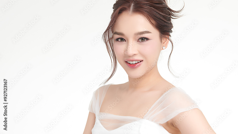 Beautiful young asian woman with clean fresh skin on white background, Face care, Facial treatment, Cosmetology, beauty and spa, Asian women portrait. Beautiful young asian woman with clean fresh skin on white background, Face care, Facial treatment, Cosmetology, beauty and spa, Asian women portrait.