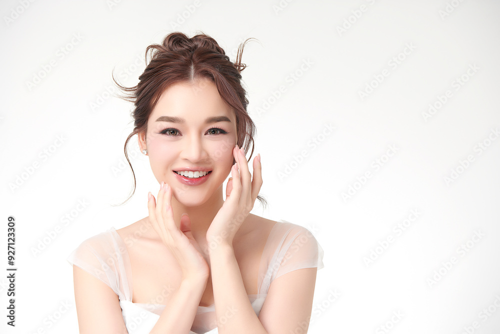 Beautiful young asian woman with clean fresh skin on white background, Face care, Facial treatment, Cosmetology, beauty and spa, Asian women portrait. Beautiful young asian woman with clean fresh skin on white background, Face care, Facial treatment, Cosmetology, beauty and spa, Asian women portrait.