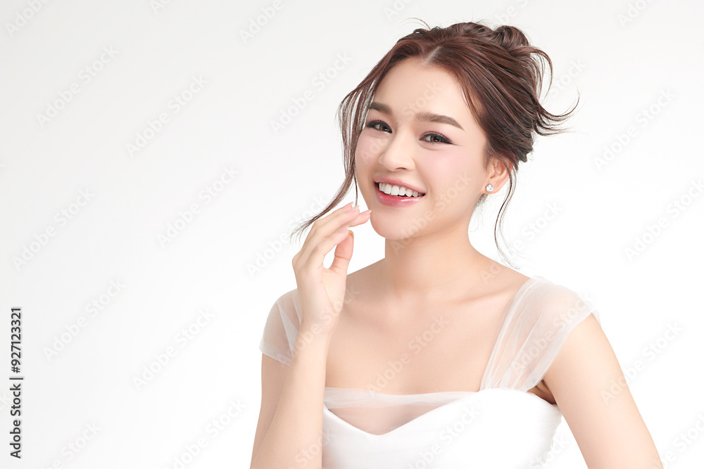 Beautiful young asian woman with clean fresh skin on white background, Face care, Facial treatment, Cosmetology, beauty and spa, Asian women portrait. Beautiful young asian woman with clean fresh skin on white background, Face care, Facial treatment, Cosmetology, beauty and spa, Asian women portrait.