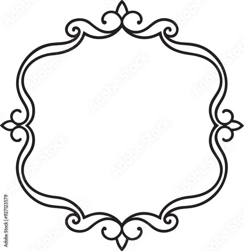 Elegant Calligraphic Ornamental Frame Designs with Transparent Background