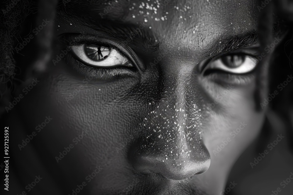 Black and white portrait of a person with a wry smile. Black and white portrait of a person with a wry smile.