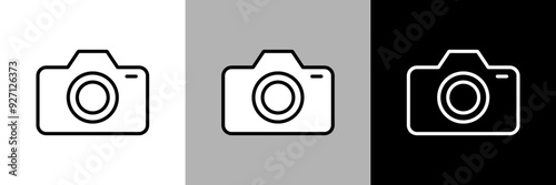 シンプルな線画のカメラのベクターアイコン