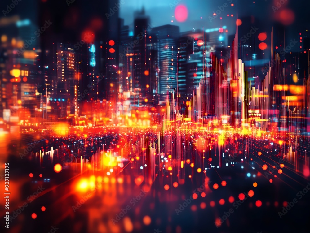 Abstract conceptualization of a city s heartbeat, with pulsing lights and dynamic lines representing urban life Aesthetic Urban Pulse, Abstract city energy Abstract conceptualization of a city s heartbeat, with pulsing lights and dynamic lines representing urban life Aesthetic Urban Pulse, Abstract city energy