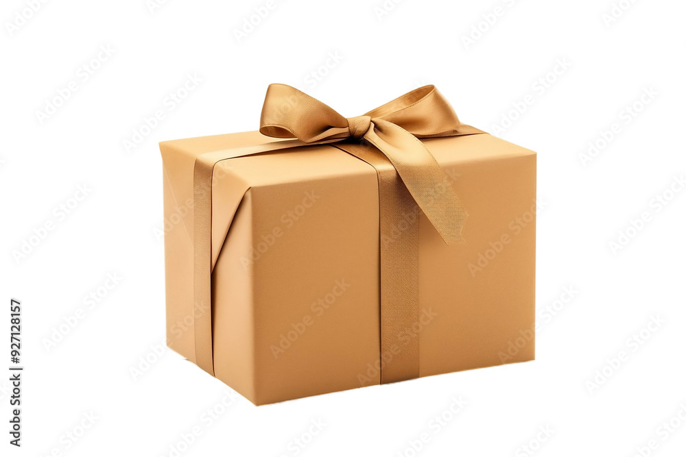 Kraft paper gift wrapping on white background Kraft paper gift wrapping on white background