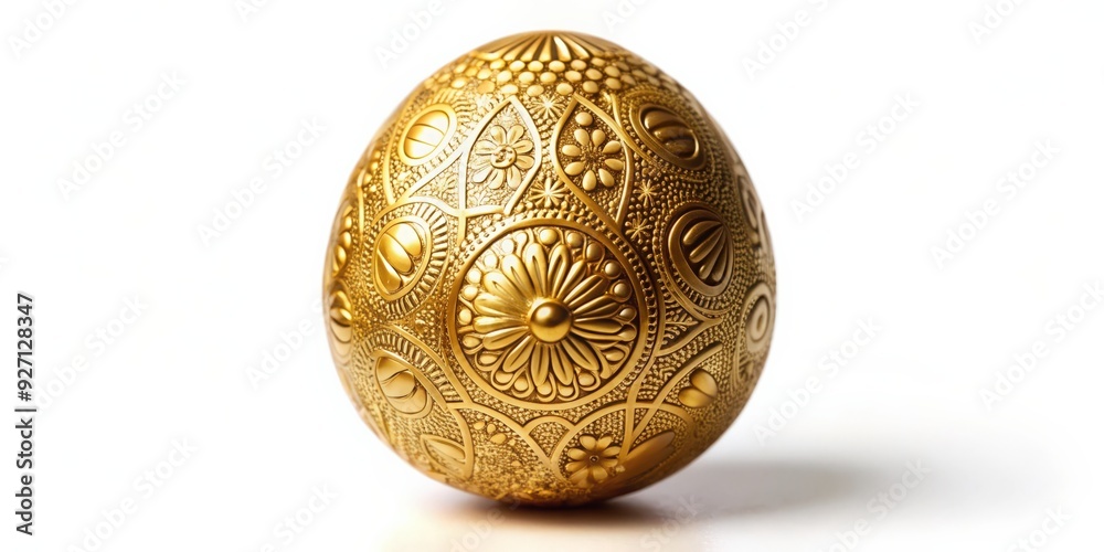 Unique golden egg with intricate designs and patterns on a white background, golden, egg, unique, intricate, design, pattern Unique golden egg with intricate designs and patterns on a white background, golden, egg, unique, intricate, design, pattern