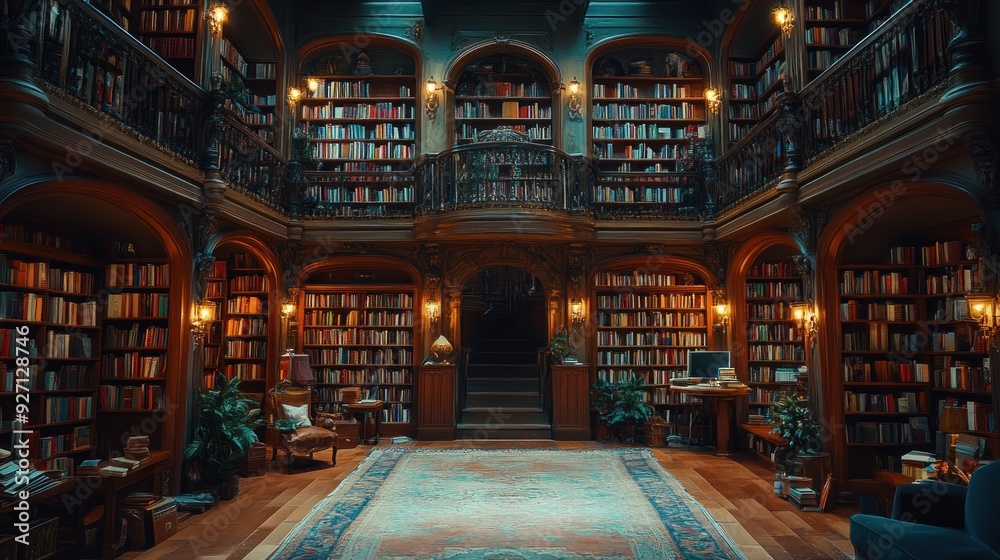 Obraz premium Grand Library Interior