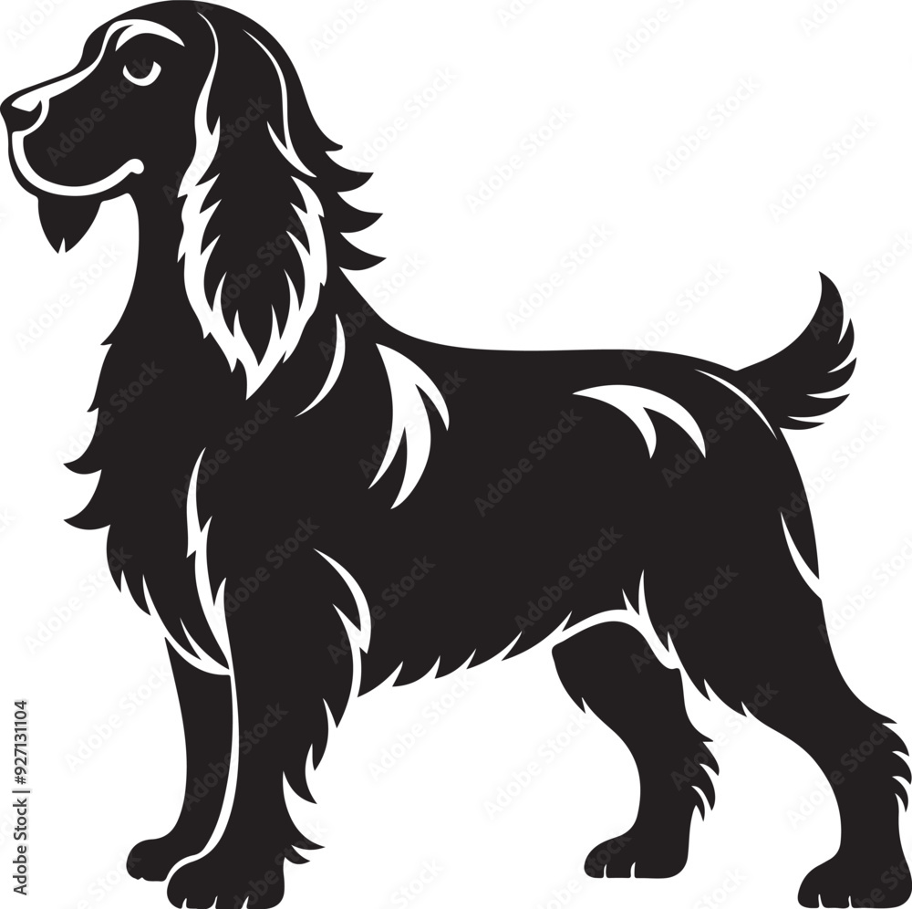 Illustration of a Afield Spaniel Dog Silhouette vector art