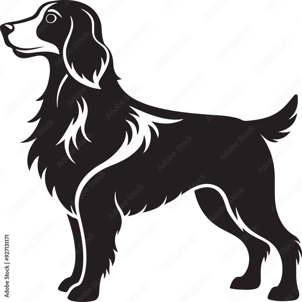Illustration of a Afield Spaniel Dog Silhouette vector art Illustration of a Afield Spaniel Dog Silhouette vector art