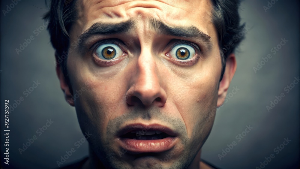 Fearful face with wide eyes and trembling lips, fear, anxiety, scared, terror, panic, emotion, expression, horror, distress Fearful face with wide eyes and trembling lips, fear, anxiety, scared, terror, panic, emotion, expression, horror, distress
