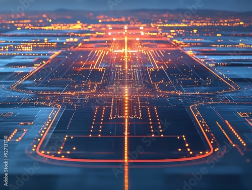 Conceptual design of an airport s taxiway system, with a focus on the patterned assembly of runways and access routes Infrastructure Pattern Assembly, Taxiway system
