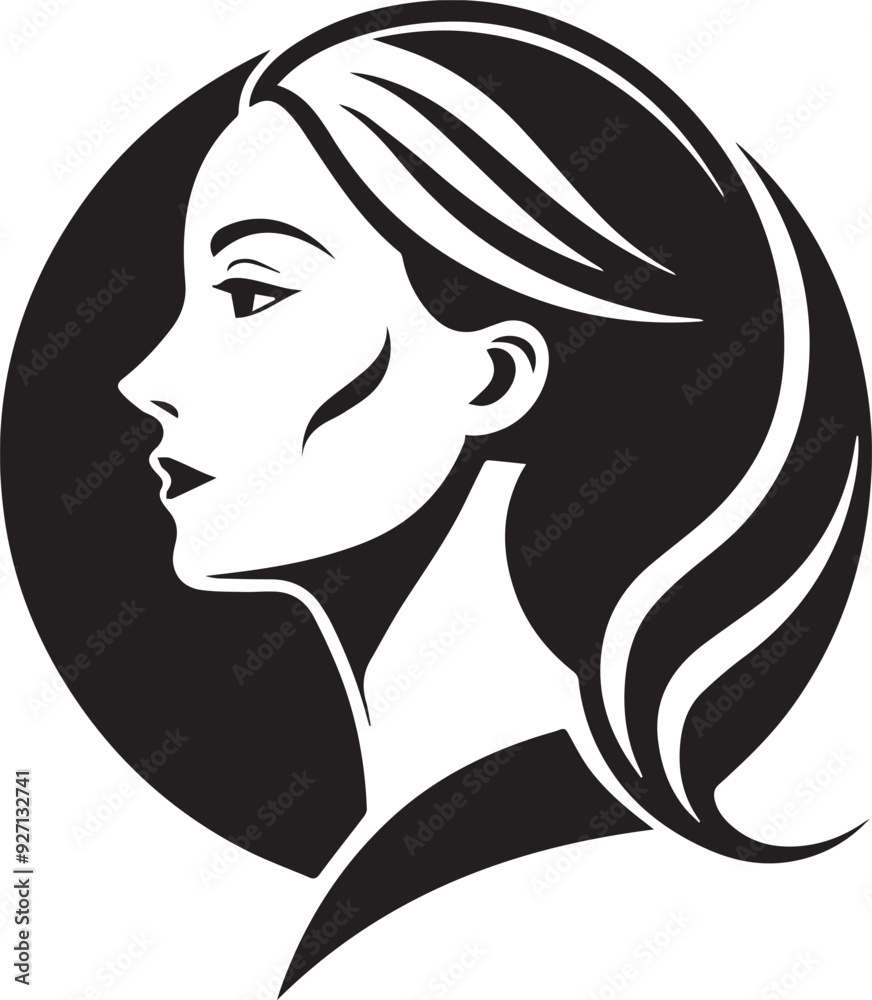 Bright Young beautiful woman with long hair. Beautiful, young woman,silhouette side view. Head and shoulders. Close-up female portrait in modern vector style. Illustration for banner, cover, poster. Bright Young beautiful woman with long hair. Beautiful, young woman,silhouette side view. Head and shoulders. Close-up female portrait in modern vector style. Illustration for banner, cover, poster.