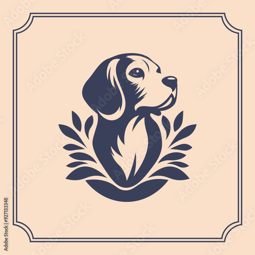 Beagle dog silhouette logo style illustration
